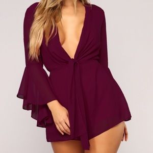 Chiffon Dark Pink Romper